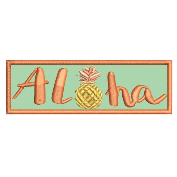 Hawaii Aloha Pineapple Embroidered Patch Iron/Sew-On Applique Travel Souvenir