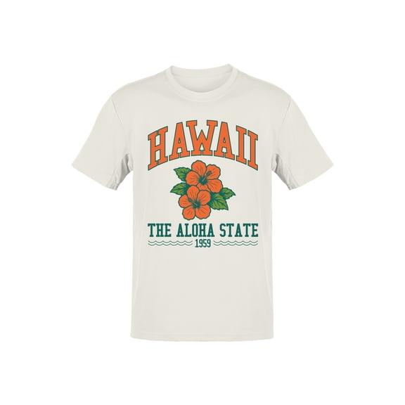 Hawaii Aloha State Floral Design Men's T-shirt