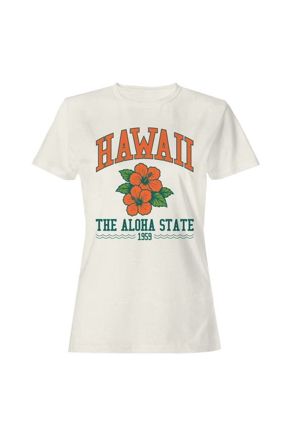 Hawaii Aloha State Floral Design Women's T-shirt