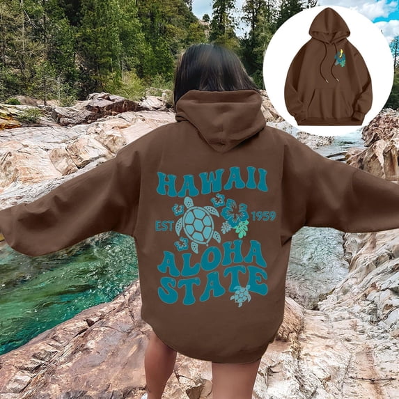Hawaii Aloha State Hoodie Unisex Red Pullover Sweatshirt with Graphic Print Comfortable and Stylish