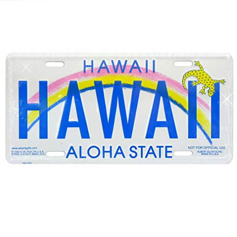 Aloha Maui License Plate Frame - Chrome Zinc Metal Tag Holder For Cars, Trucks & SUVs