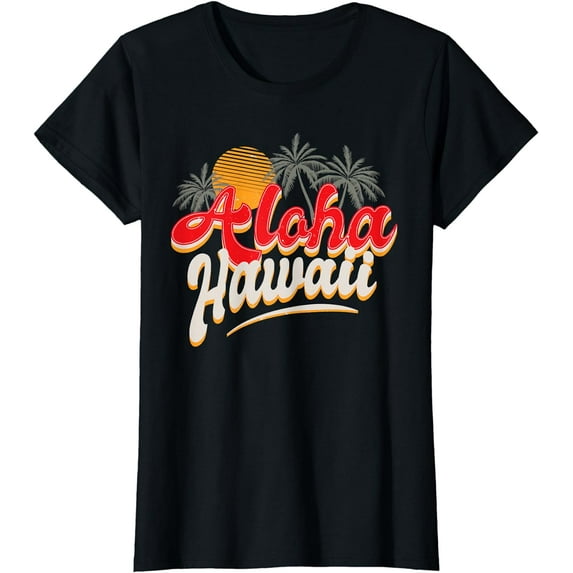 Hawaii Aloha Vintage Retro Palm Trees Beach Surfer Gift T-Shirt T-shirts