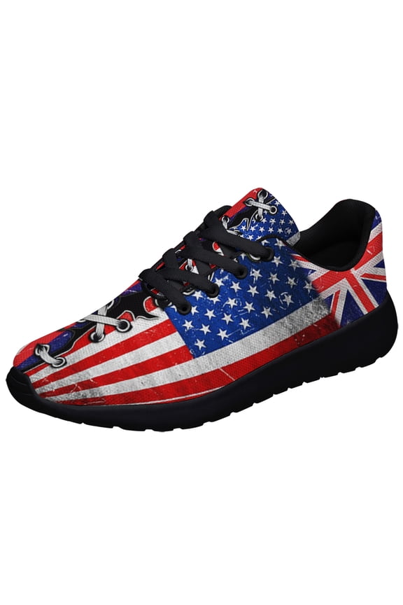 Hawaii American flag Shoes Sneakers for Women Men Black Size 3.5