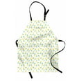 thumbnail image 1 of Hawaii Apron Doodle Style Pineapple Hand Drawn Exotic Fruits Pattern Stripes and Dots, Unisex Kitchen Bib Apron with Adjustable Neck for Cooking Baking Gardening, Yellow and Sea Green, by Ambesonne, 1 of 3