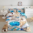 thumbnail image 1 of Hawaii Beach Decor Comforter Set Patchwork Starfish Bedding Set for Women Adults,Blue Ocean Quilt Conch Shell Twin Duvet Insert,Tropical Sand Coastal Creature Beach Room Decor, 1 of 5