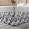 thumbnail image 1 of Hawaii Bed Skirt, Greyscale Exotic Jungle Floral Pattern with Tropical Tree Leaves and Hibiscus Pansy, Elastic Bedskirt Dust Ruffle Wrap Around for Bedding Decor, 4 Sizes, Grey White, by Ambesonne, 1 of 2