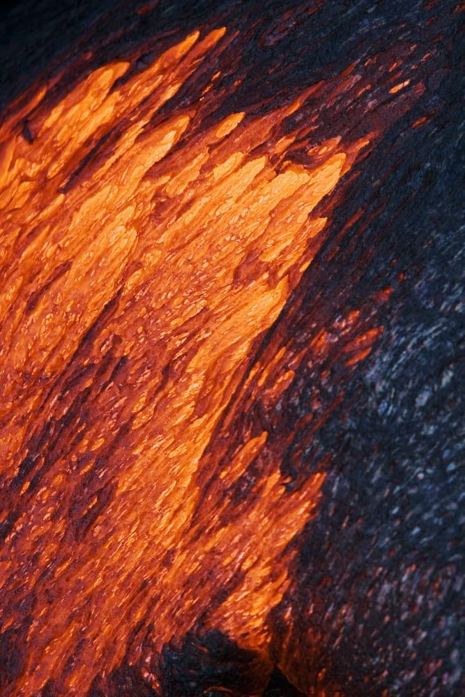 Hawaii Big Island Hawaii Volcanoes National Park Kilauea Volcano Detail Of Molten Pahoehoe Lava Canvas Art - Ron Dahlquist Design Pics (11 x 17)