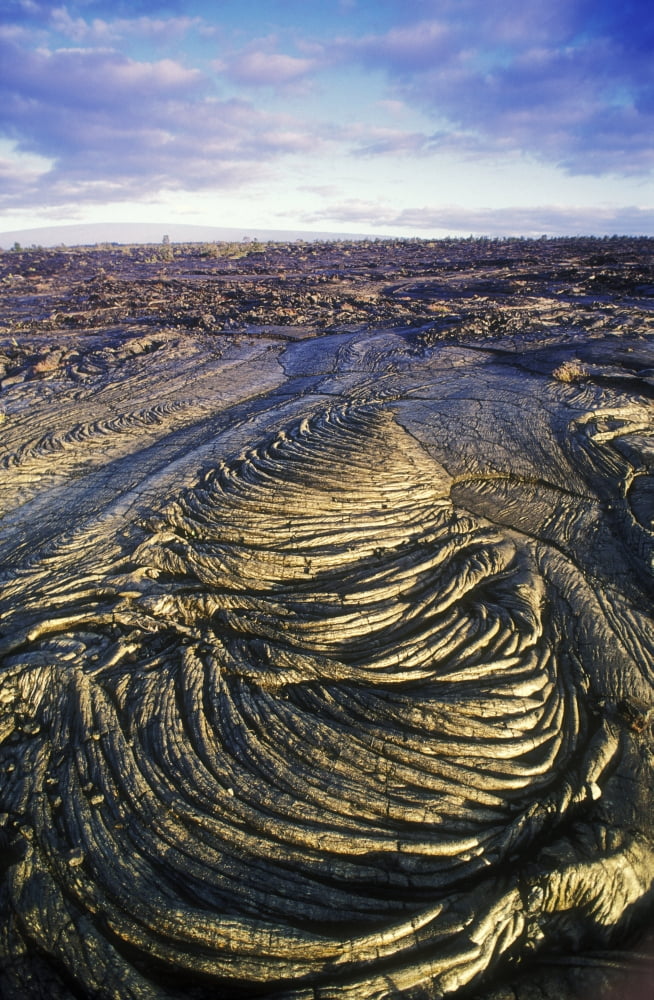 Hawaii Big Island Hawaii Volcanoes National Park Pahoehoe Lava Flow Along Chain Of Craters Road Canvas Art - Greg Vaughn Design Pics (11 x 18)