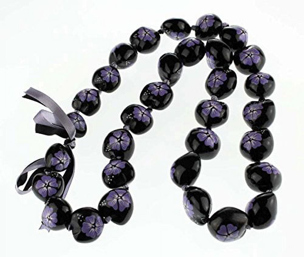 Kukui Nut Lei Necklace - Black
