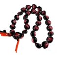 thumbnail image 1 of Hawaii Black Kukui Nut Leis with Flower Necklace 30 Inches (Black with Red flower), 1 of 2