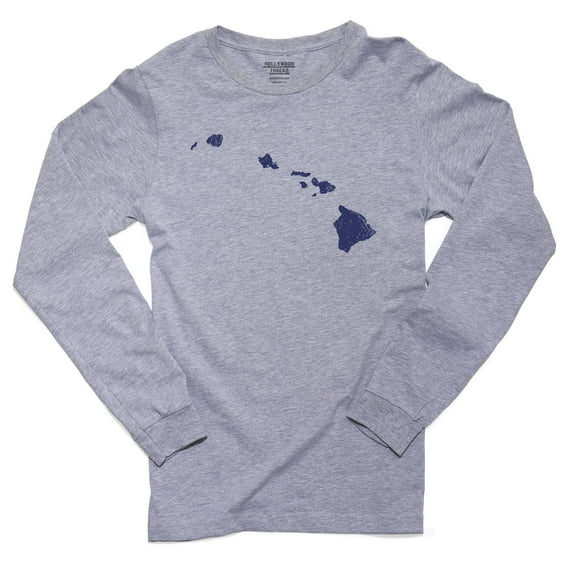Hawaii Blue Democratic - Election Silhouette Men's Long Sleeve Grey T-Shirt
