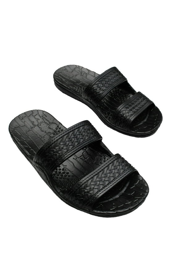 Hawaii Brown or Black Jesus Sandal Slipper for Men Women and Teen Classic Style (Womens size 8, Black)