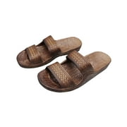 Hawaii Brown or Black Jesus Sandal Slipper for Men Women and Teen Classic Style  (Womens size 8, Brown)