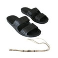 thumbnail image 1 of Hawaii Brown or Black Jesus sandal Slipper for Men Women and Teen Classic Style  With Natural Hemp Bracelet (Women size 11 /men size 9 Black), 1 of 5