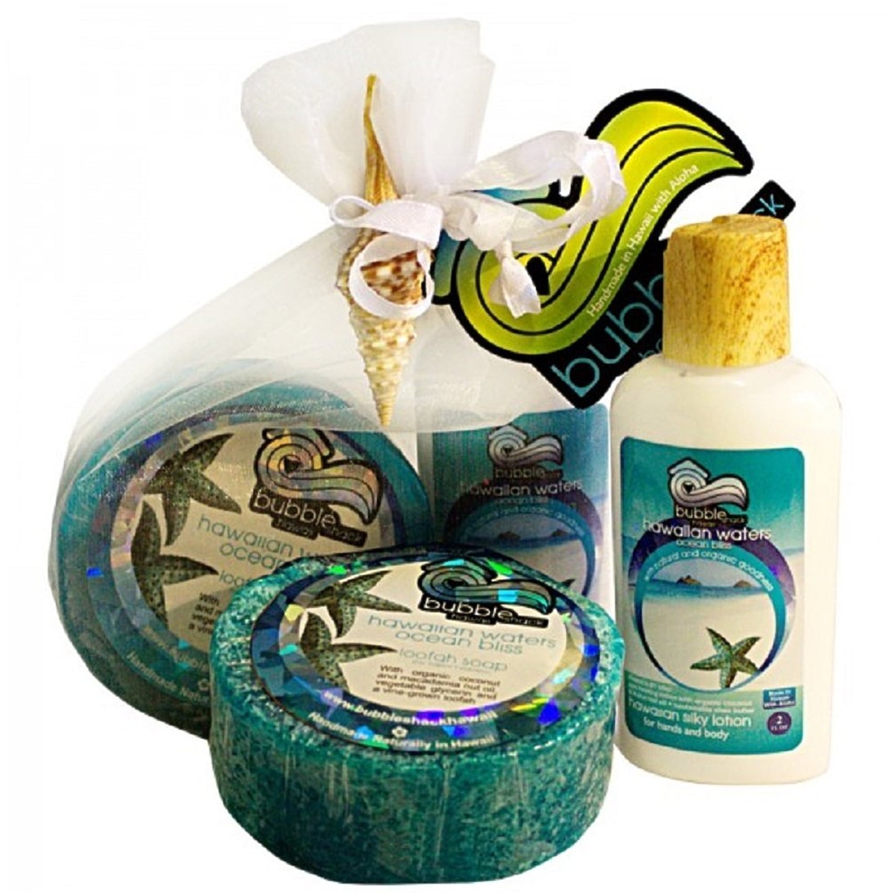 Hawaii Bubble Shack Loofah Soap & Body Lotion Duo Gift Set Ocean Bliss