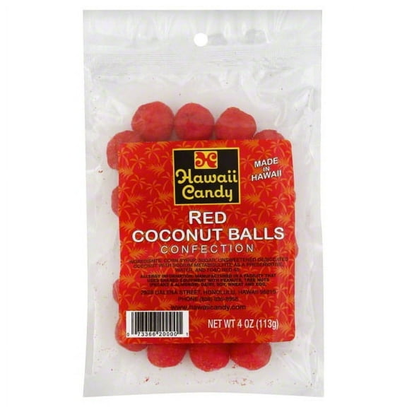 Hawaii Candy Red Coconut Balls, 4 Oz.