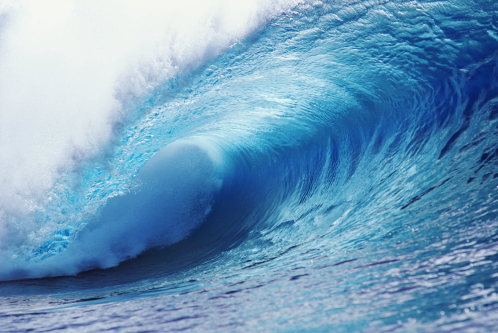 Hawaii Crystal Ice Blue Wave Canvas Art - Liysa Swart Design Pics (19 x 12)