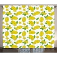 thumbnail image 1 of Hawaii Curtains 2 Panels Set, Watercolor Effect Exotic Food Art Carambola Star Fruit on Plain Background, Window Drapes for Living Room Bedroom, 108"W X 84"L,Yellow Lime Green, by Ambesonne, 1 of 3