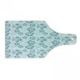 thumbnail image 1 of Hawaii Cutting Board, Flower Silhouettes Spring Season Faded Floral Arrangement Blooming Nature, Tempered Glass Cutting and Serving Board, Wine Bottle Shape, Pale Blue Turquoise, by Ambesonne, 1 of 1