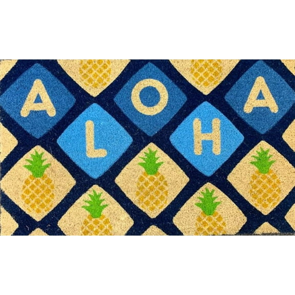 Hawaii Doormat 30" X 18" Aloha Pineapple Tile