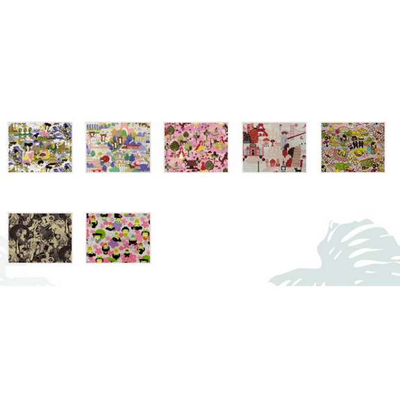 Hawaii Fabric Cotton Anime Print Assorted Fabric, per Yard