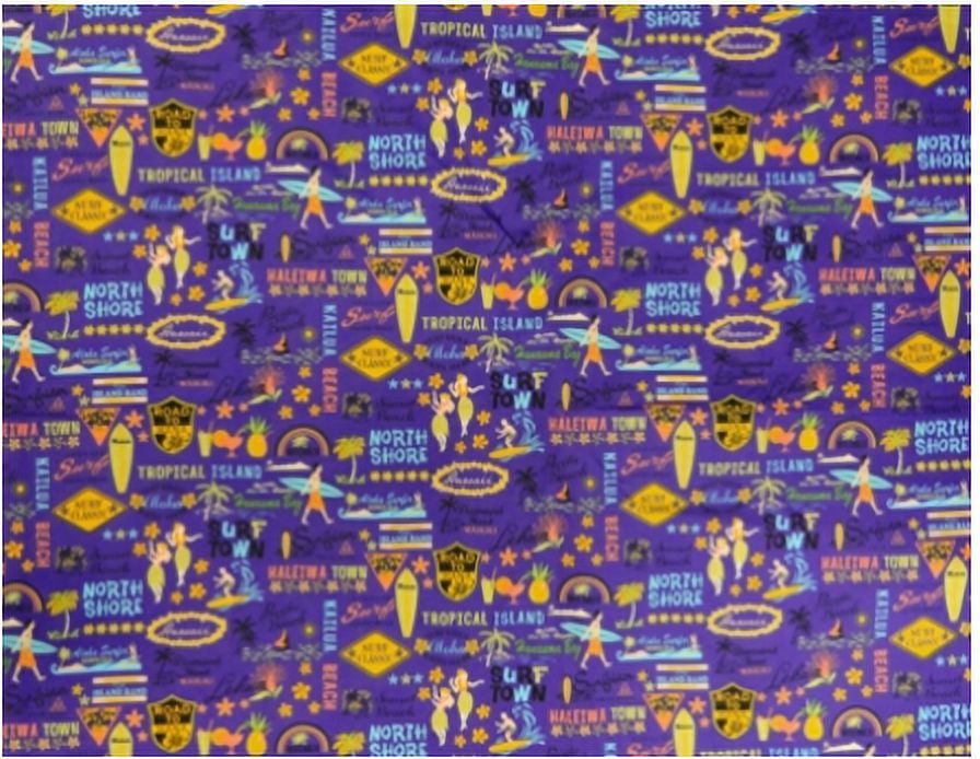 Hawaii Fabric Cotton Oriental Print Assorted Fabric, per Yard