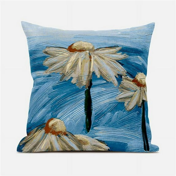 Hawaii Floral Oil Duo Indoor/Outdoor Pillow with Removable Cover in White Green20x20