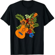 Hawaii Floral Uke Ukulele - Flower Aloha Ukulele T-Shirt