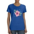 thumbnail image 1 of Hawaii Flower Graphic Women Royal Blue T-Shirt, Female x-Large, 1 of 4