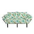 thumbnail image 1 of Hawaii Futon Couch, Botany Inspired Traditional Luau Party Funky Polynesian Culture, Daybed with Metal Frame Upholstered Sofa for Living Dorm, Loveseat, Jade Green Marigold, by Ambesonne, 1 of 4