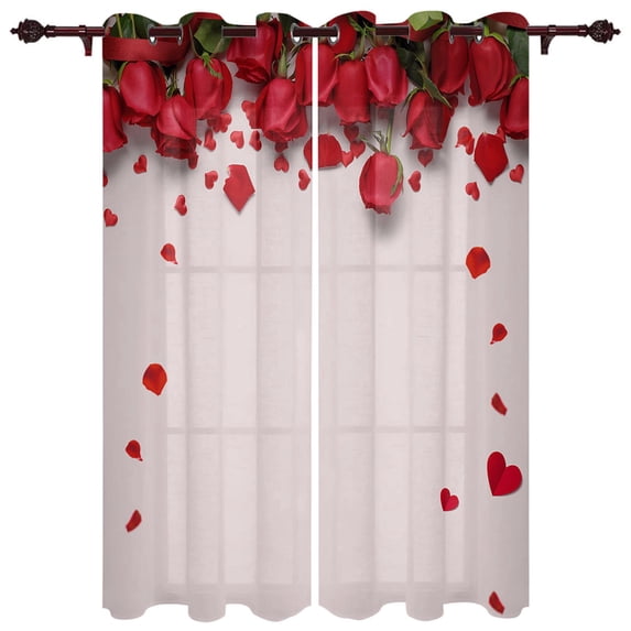 Hawaii Garden Trees Valance Window Curtains for Living Room Bedroom Kitchen Home Ready-made Youth Room Window Curtains