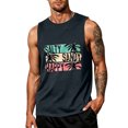 thumbnail image 1 of Hawaii Graphic Tank Tops for Men, Summer Beach Vacation Sleeveless Muscle Cut Off Workout Shirts Palm Tree Gym Tops, 1 of 3