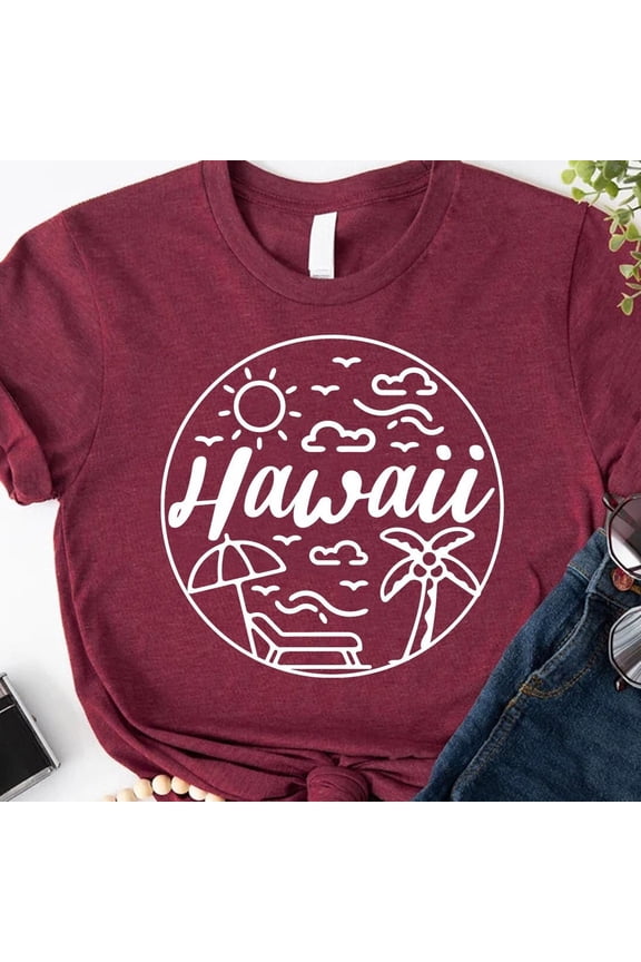 Hawaii Graphic Tee, Palm Tree Shirt, Summer Vacation Tee, Beach Shirt, Summer Tee Shirt, Aloha State Shirt, Hawaii Vacation Shirt For Womens Unisex S-5XL Hot Trending Shirt, Vintage Birthday Gift