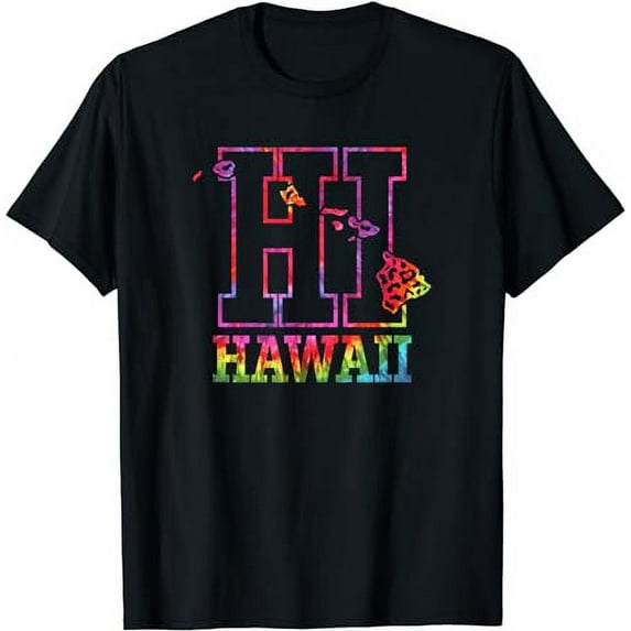 Hawaii HI state name and map filled with leopard pattern T-Shirt