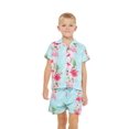 thumbnail image 1 of Hawaii Hangover Boy Aloha Luau Shirt Cabana Set in Pink HIbiscus Vine, 1 of 5