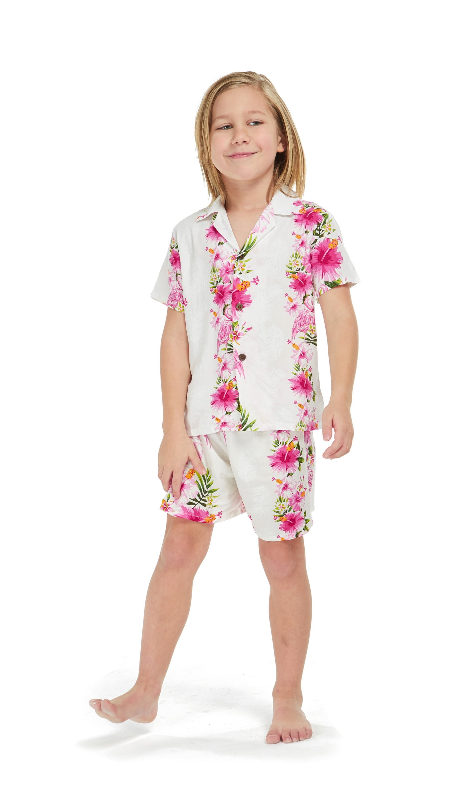 Hawaii Hangover Boy Aloha Luau Shirt Cabana Set In Pink Turquoise Hibiscus Vine 2 Year Old