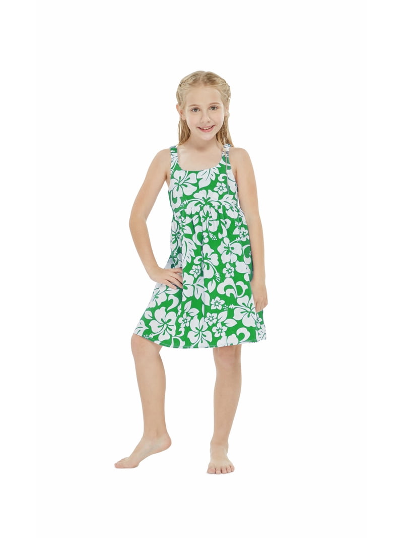 Hawaii Hangover Girl's Floral Empire Waist Dress,up to size 12 - Walmart.com