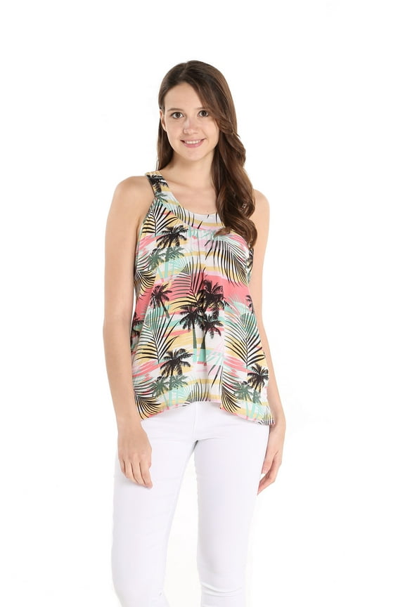 Women's Hawaiian Tank Top in Sunset Neon Pastel M