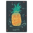 thumbnail image 1 of Hawaii, Hello Summer, Pineapple, Artwork Birch Wood Wall Sign (6x9 Rustic Home Decor, Ready to Hang Art), 1 of 5