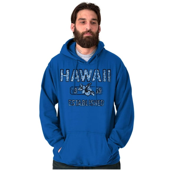 Hawaii Hibiscus Flower Distressed HI Unisex Plus Fleece Graphic Hoodie Brisco Brands 3X