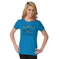thumbnail image 1 of Hawaii Hibiscus Flower Distressed HI Womens Slim Fit Graphic Tee Brisco Brands S, 1 of 4