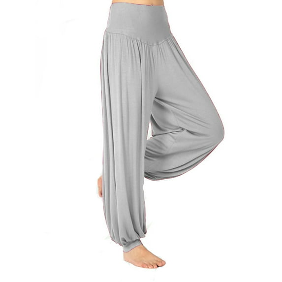 Hawaii Holiday Casual Baggy High Waist Long Harem Trouser Pants For Women Ladies Boho Pants Harem Smocked Waist Yoga Hippie Palazzo Summer Beach Pants