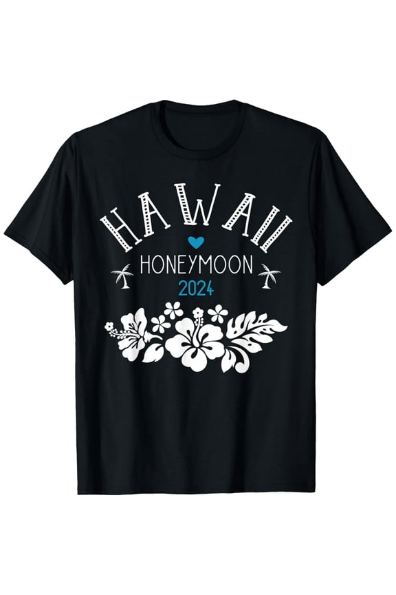 Hawaii Honeymoon for Matching Couples 2025 Just Married T-Shirt