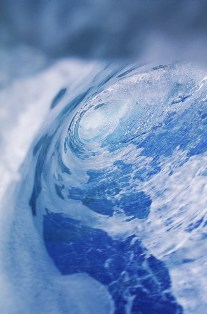 Hawaii Inside Of Wave Tube Sky Showing Thru Foam Canvas Art - Liysa Swart Design Pics (26 x 42)
