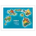 thumbnail image 1 of Hawaii Islands Route Map - Hawaiian Air Lines - Vintage Airline Travel Poster c.1961 - Fine Art Matte Paper Print (Unframed) 24x32in, 1 of 4