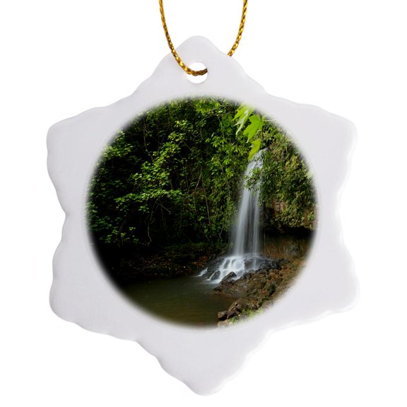 3drose, Hawaii, Kalihiwai Stream. Waterfall - Us12 Dpb1903 - Douglas Peebles, 3 inch Snowflake Porcelain Ornament