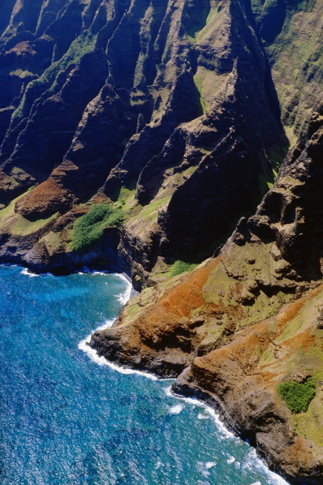 Hawaii Kauai Aerial View Of Napali Coastline Canvas Art - Greg Vaughn Design Pics (24 x 38)