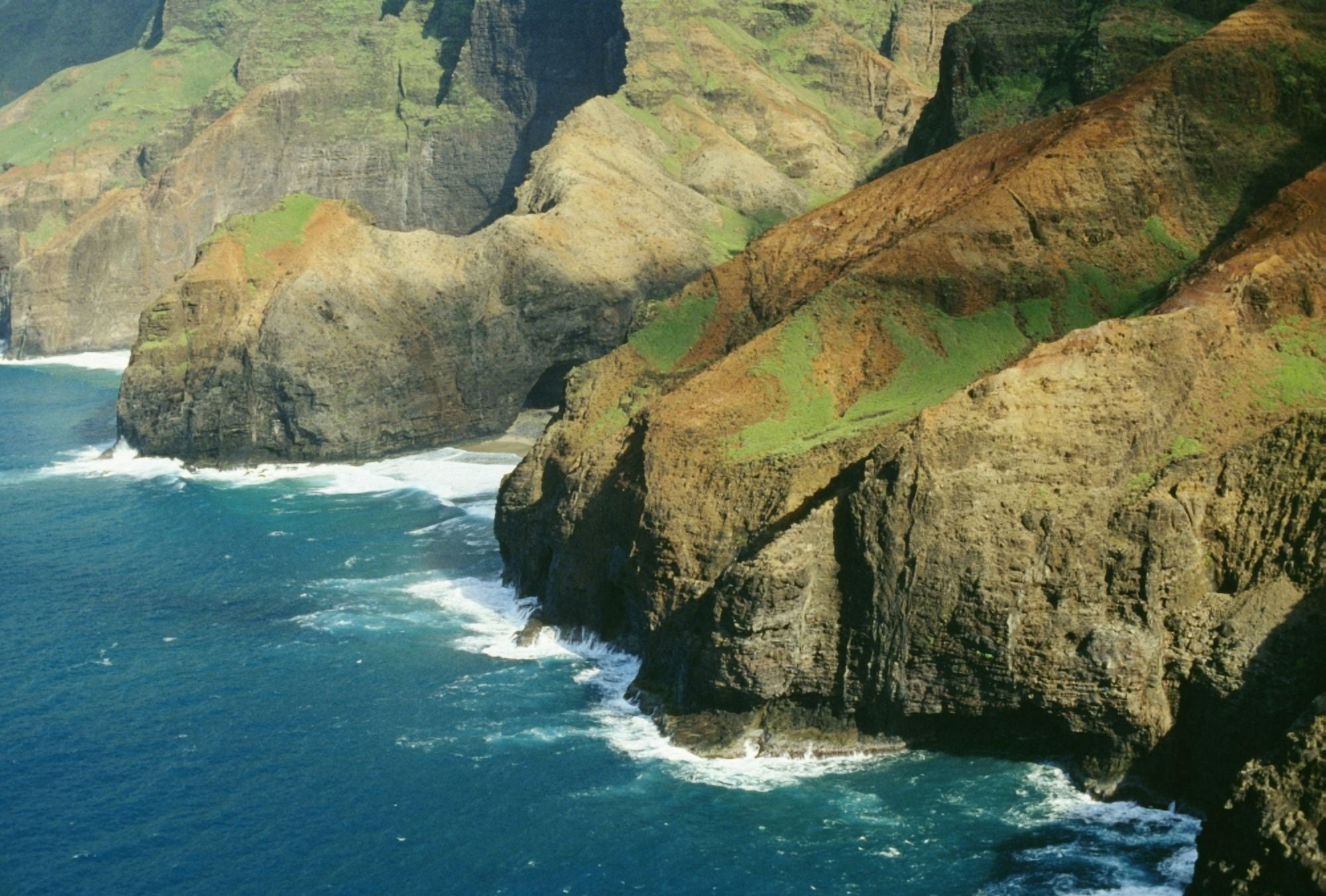 Hawaii Kauai Aerial View Of North Shore Cliffs And Coastline Canvas Art - Jim Buckley Design Pics (38 x 24)