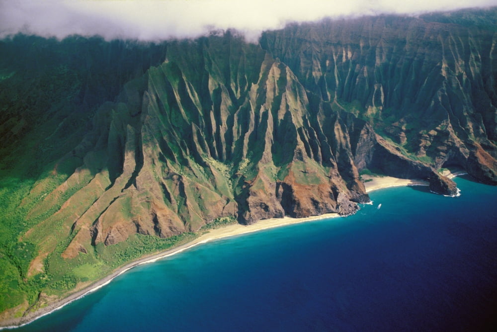 Hawaii Kauai Kalalau Valley Na Pali Coast Secluded Beaches Canvas Art - Peter French Design Pics (34 x 22)