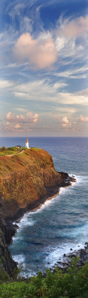 Hawaii Kauai Kilauea Point Lighthouse At Kilauea National Wildlife Refuge Canvas Art - M Swiet Productions Design Pics (8 x 26)